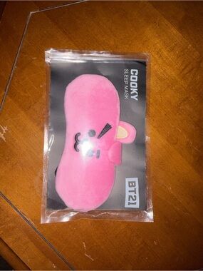 Cooky bt21 bts Pink Plush Sleep Mask